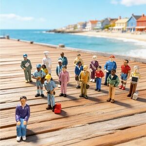 RARE Vtg Lakeshore Learning Community Block Play People Figures Lot - 19 Mixed